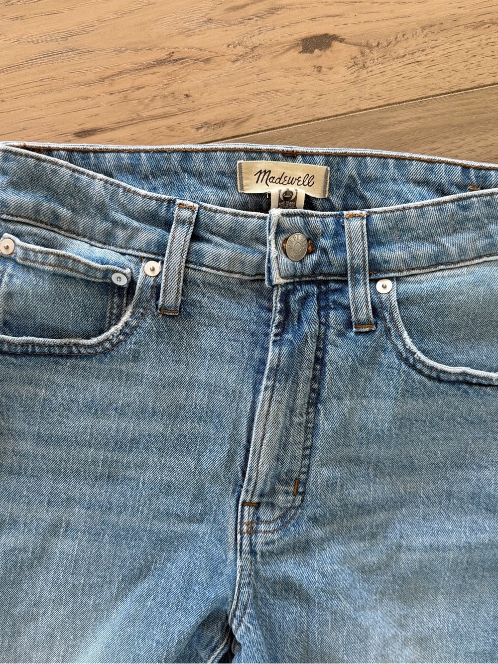 Madewell Curvy Perfect Vintage Women’s Light Blue Cropped Denim Jeans - Size 27 - Picture 7 of 9